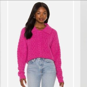 NWT Free people Every Cloud pink cotton-blend jumper